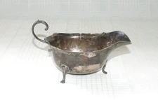 Antique Sterling Silver Creamer / Gravy Boat Asprey & Co. Ltd Birmingham England