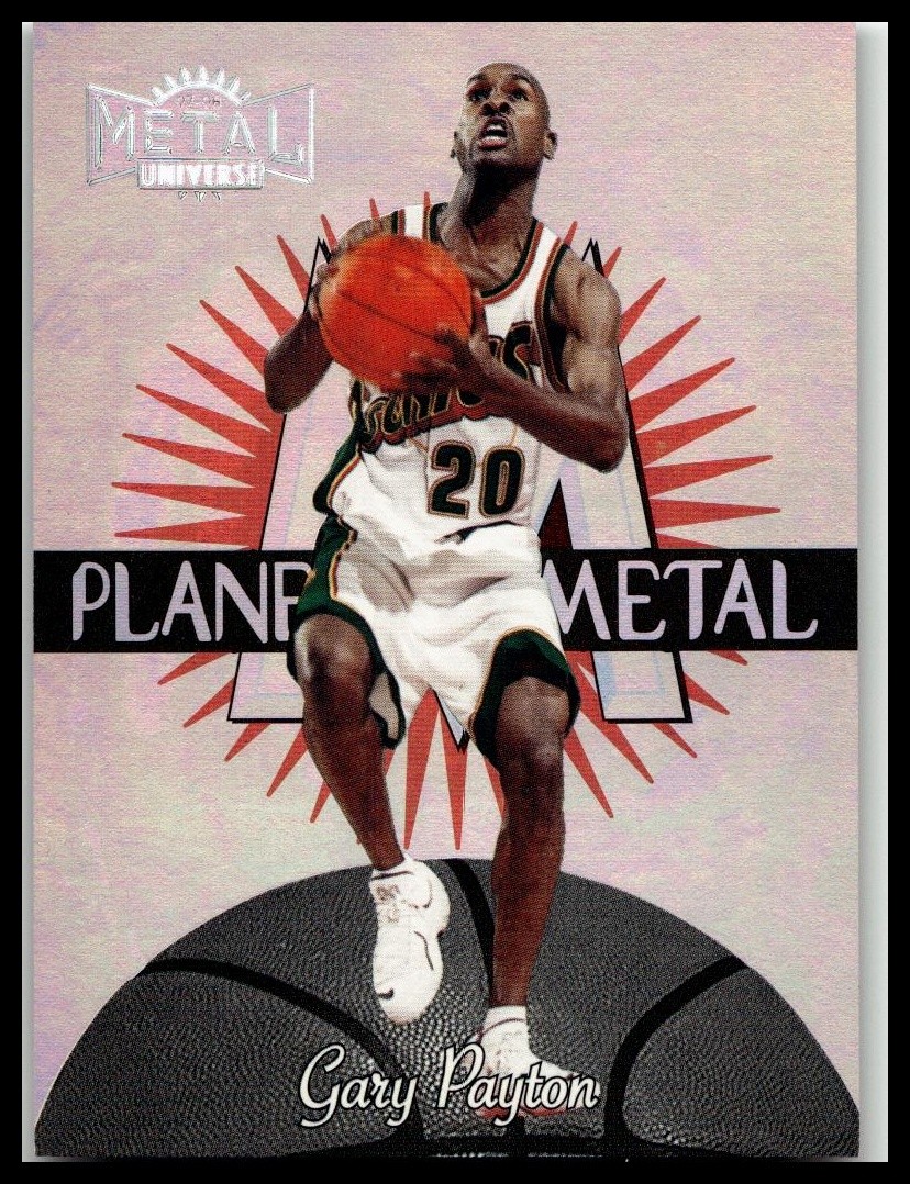Gary Payton 1997-98 Metal Universe Planet Metal #15 PM Seattle SuperSonics