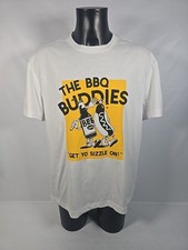 M&S The BBQ Buddies White Short Sleeve T-Shirt Get Yo Sizzle On BNWT Large