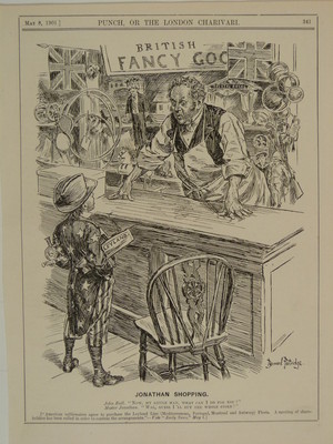 7x10'' PUNCH cartoon 1901 JONATHON SHOPPING leyland line fleets