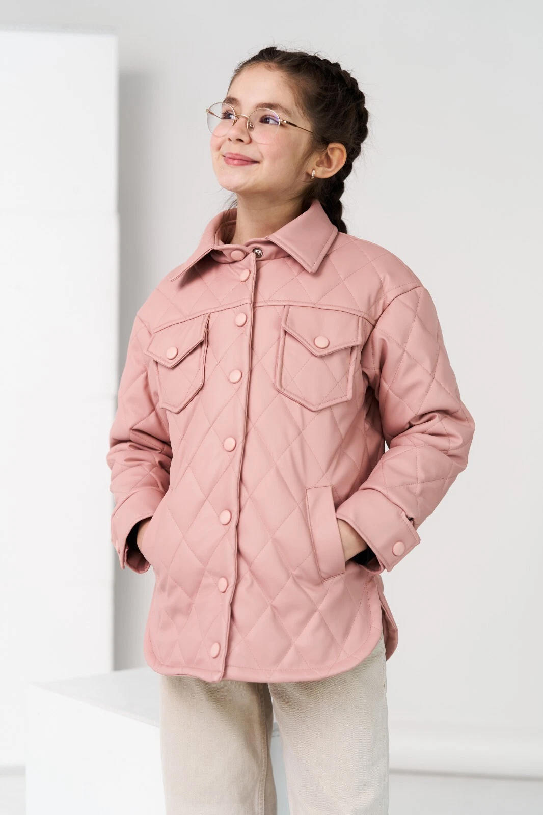 Kids Eco Jacket Faux Leather For A Girl Weisy Rose Casual 8-18 Years Wellajur