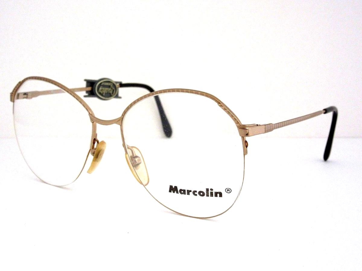 MARCOLIN 7000 GE GEP Eyeglass Frames Gold Semi Rimless Vintage Italy NOS