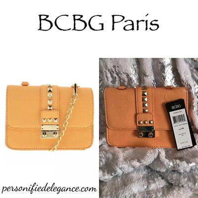 NEW BCBG Paris Faux Leather Orange Small Crossbody Bag $148