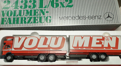 NZG 1/43 Mercedes 2433L 6x2 Porteur Avec Remorque Auto-portée Volume Réf 336