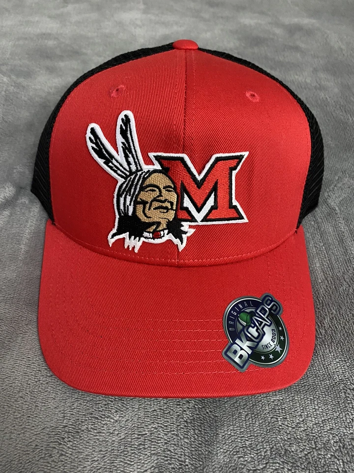 МАЙАМИ ОГАЙО РЕТРО КЛАССИЧЕСКИЕ ИНДЕЙЦЫ КРАСНОКОЖИЕ REDHAWKS ЛОГОТИП ВОДИТЕЛЬ ГРУЗОВИКА ШЛЯПА КЕПКА НОВЫЙ! - Изображение 2 из 4