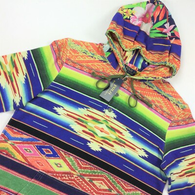 $368 Polo Ralph Lauren Serape Southwestern Aztec Lightweight Graphic Hoodie