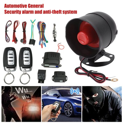 Car Security System Horn Siren Alarm with 2 RC Controls Anti-Theft Alarm System