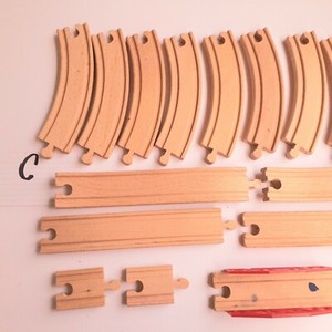 6' Curved Wooden Train Tracks, 4-pack