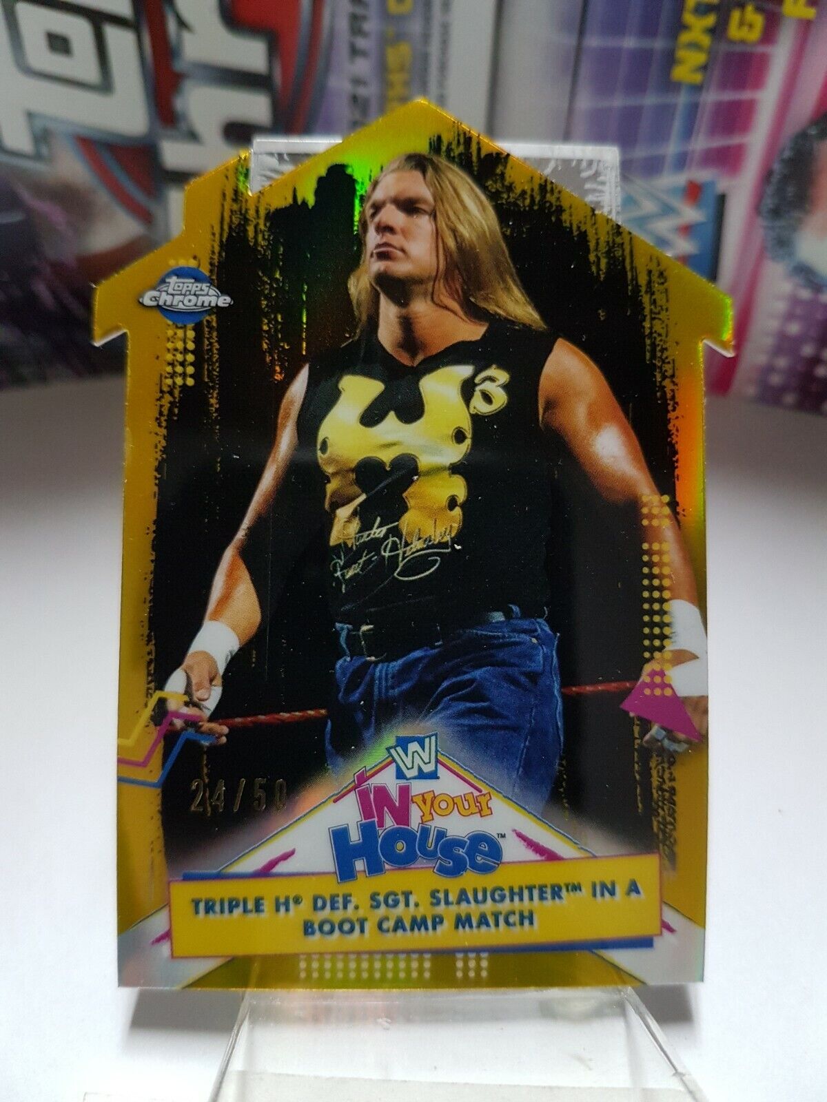 2021 Topps Chrome WWE Best of In Your House Gold Refractors IYH-15 Triple H /50