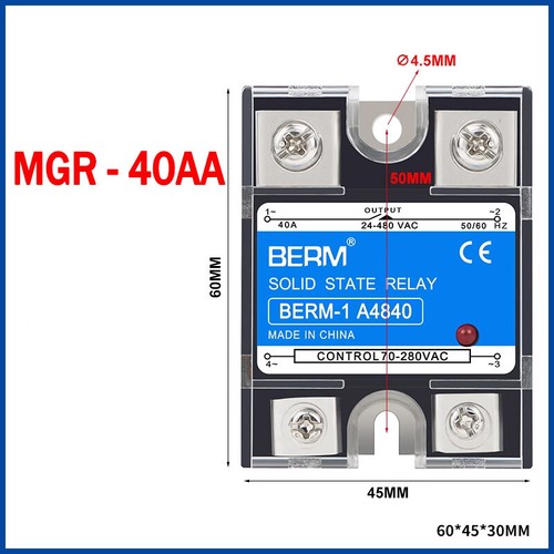 SSR Single Phase Solid State Relay 10A -100A DC-AC DC-DC AC -AC 3-32VDC/5-200VDC - Picture 29 of 32