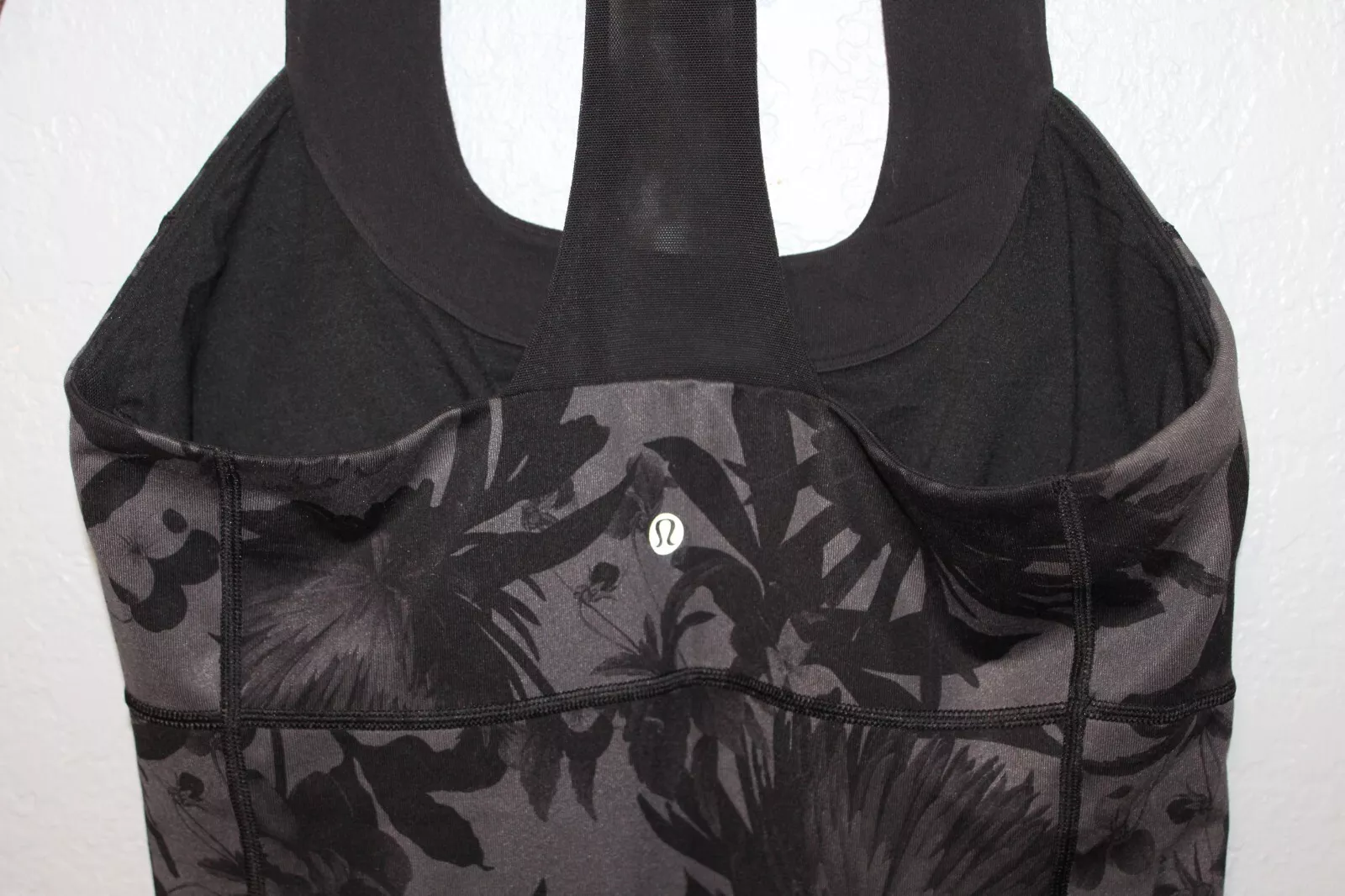 lululemon soop neck floral performance stretch shirt tank-top