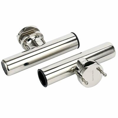 2X  Boat Stainless Rail Mount Clamp on Fishing Rod Holder for Rail 1-1/4'' to 2''