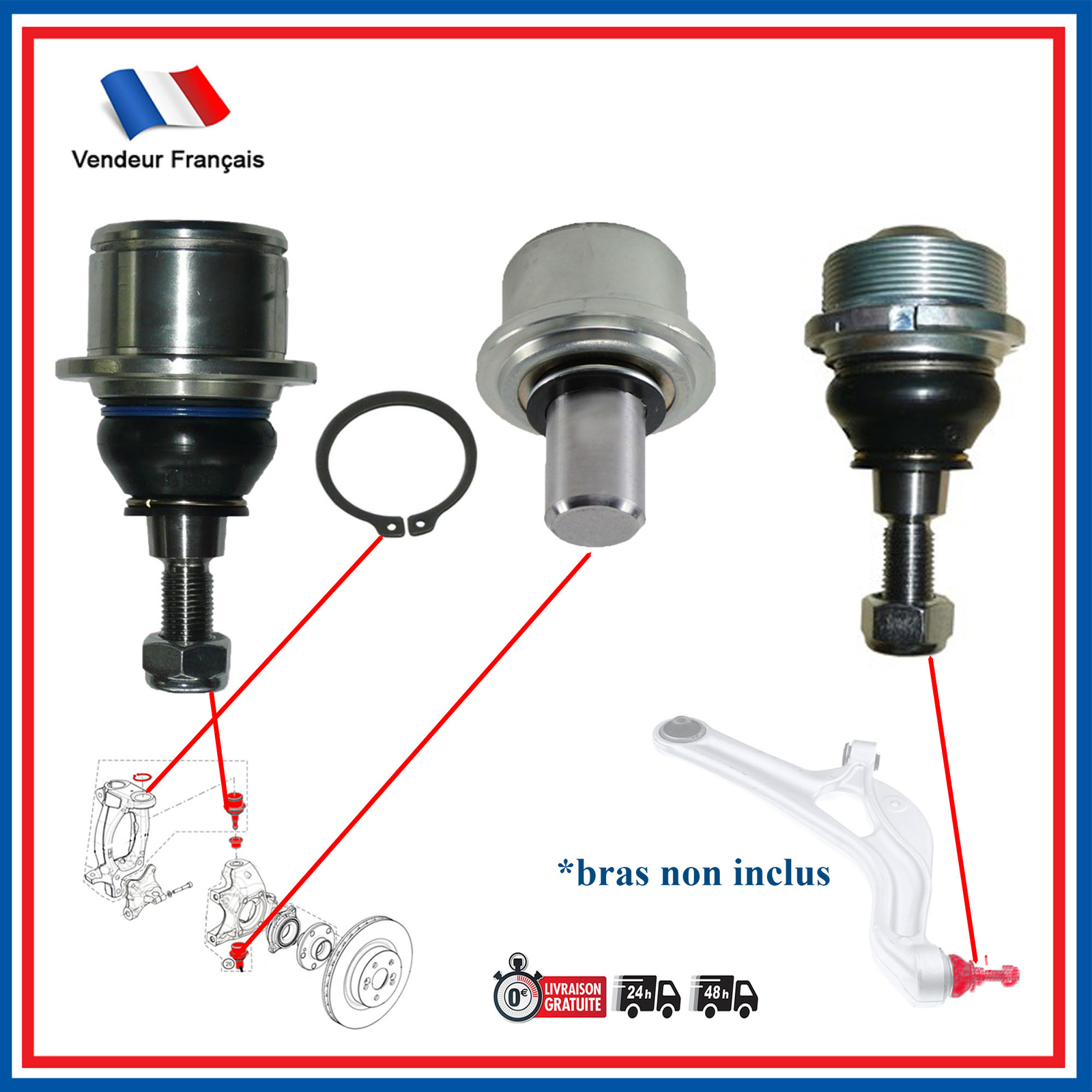 Rotule de suspension Clio Megane III 2.0 16V Sport 197 200ch gauche droite