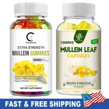 Mullein Leaf Capsules Lung Cleansing&Detox Herbal Dietary Supplement Gummy
