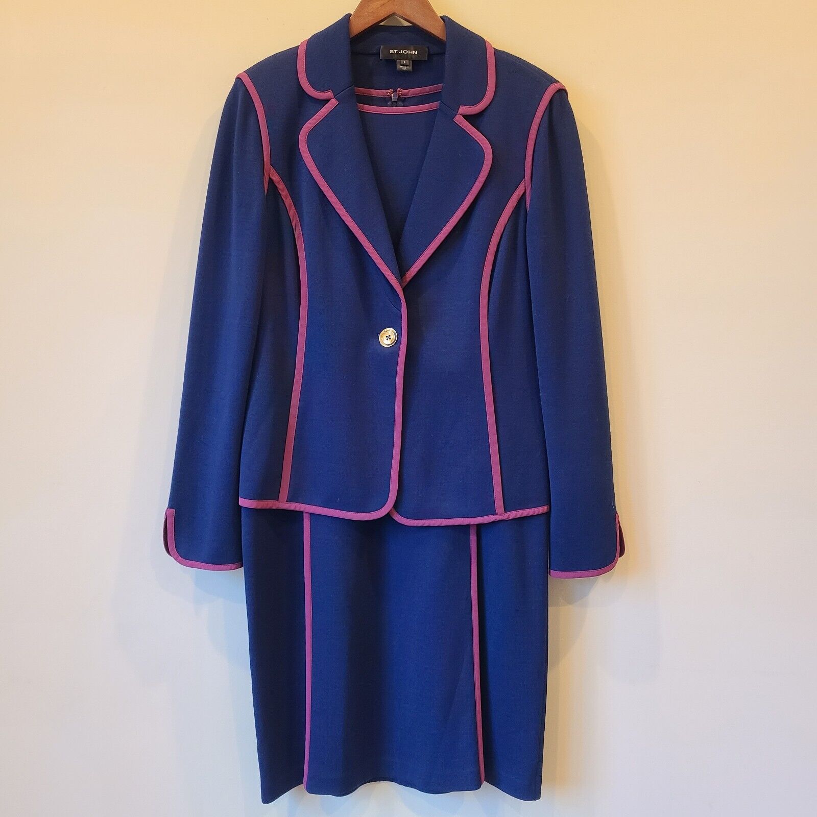 St. John Womens Knit Dress Blazer Suit Set Size 8… - image 1