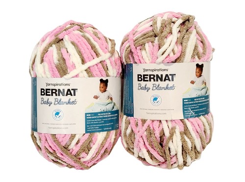 Bernat Baby Blanket Yarn Little Roses 10.5 oz Lot of 2 Super Soft Bulky