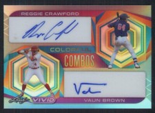 2022 Leaf Vivid Reggie Crawford Vaun Brown Colorful Combos auto #d/40 SF Giants