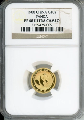 1988-P 10Y PROOF GOLD 1/10 Oz. PANDA NGC PR68 PF68 CHINA G10Y 10 Yuan Yn SCARCE