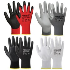 240 PAIRS PU COATED SAFETY WORK GLOVES GLOVE GARDEN GRIP MENS BUILDERS GARDENING