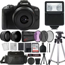 Canon EOS R50 Mirrorless Camera with 18-45mm Lens Ultimate Top Accessory Kit