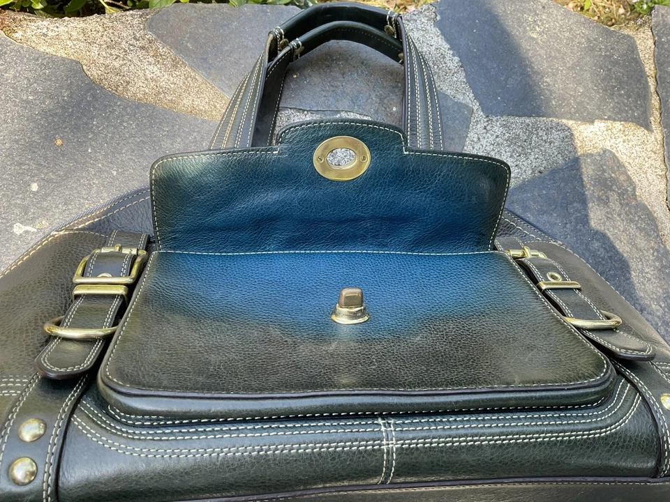 Coach Hampton Miranda Satchel, Faded Teal, Style 11085 - Image 3 of 4