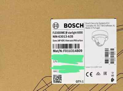 Bosch Flexidome IP Starlight 6000 VR Dome 1MP HDR 3-9mm auto IP66 NIN-63013-A3S