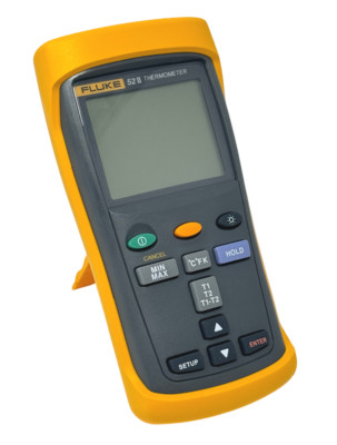 Fluke 52 2 Dual Digital Thermometer, 60Hz, Measures from -40 to +500 Degrees F