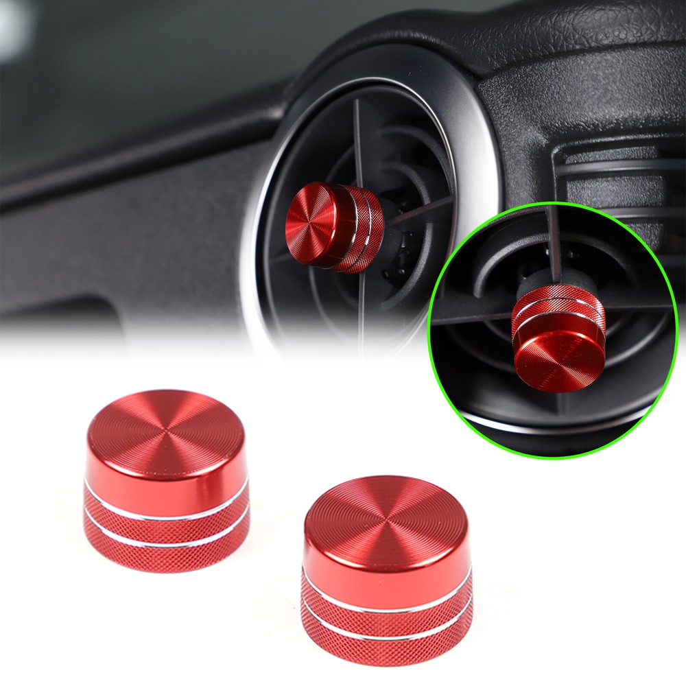 Red Alloy Car Accessories Air Cond Vent Knob Ring Cover Caps For Ineos Grenadier