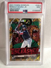 2021 Panini Donruss Unleashed /999 Ronald Acuna HOLO Gold Foil Braves SP PSA 9
