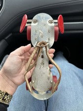 VINTAGE UNION METAL ROLLER SKATES W/ STEEL WHEELS W/ RED HIGHLIGHTS