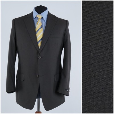 Gestreifter dunkelbrauner Blazer 46R UK Größe C.COMBERTI Herren Wolle Sport Mantel Jacke