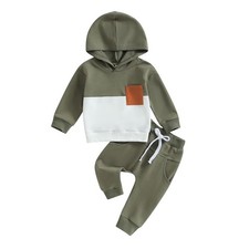 Infant Baby Boy Fall Winter Clothes Outfits Hooded Long Sweatshirt Pants Set ...