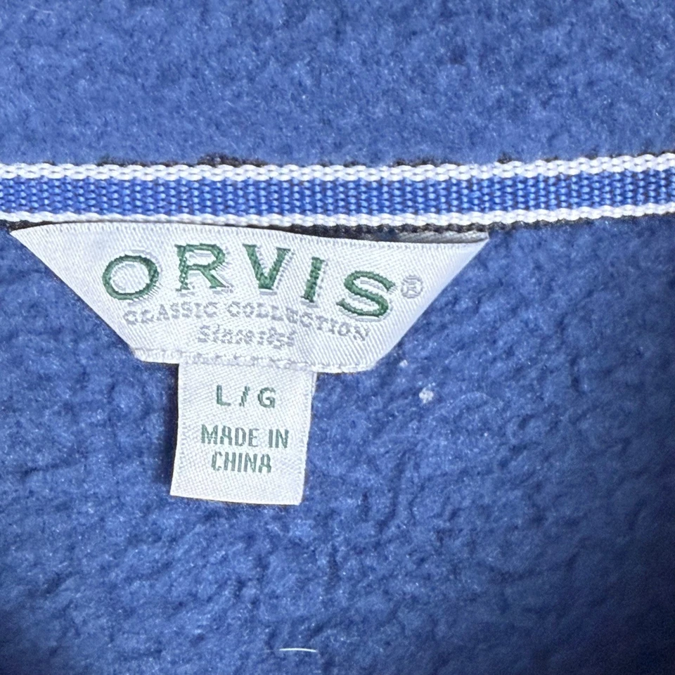 Orvis Classic Collection Mens Fleece Jacket Full Zip Blue Large - Image 3 of 4