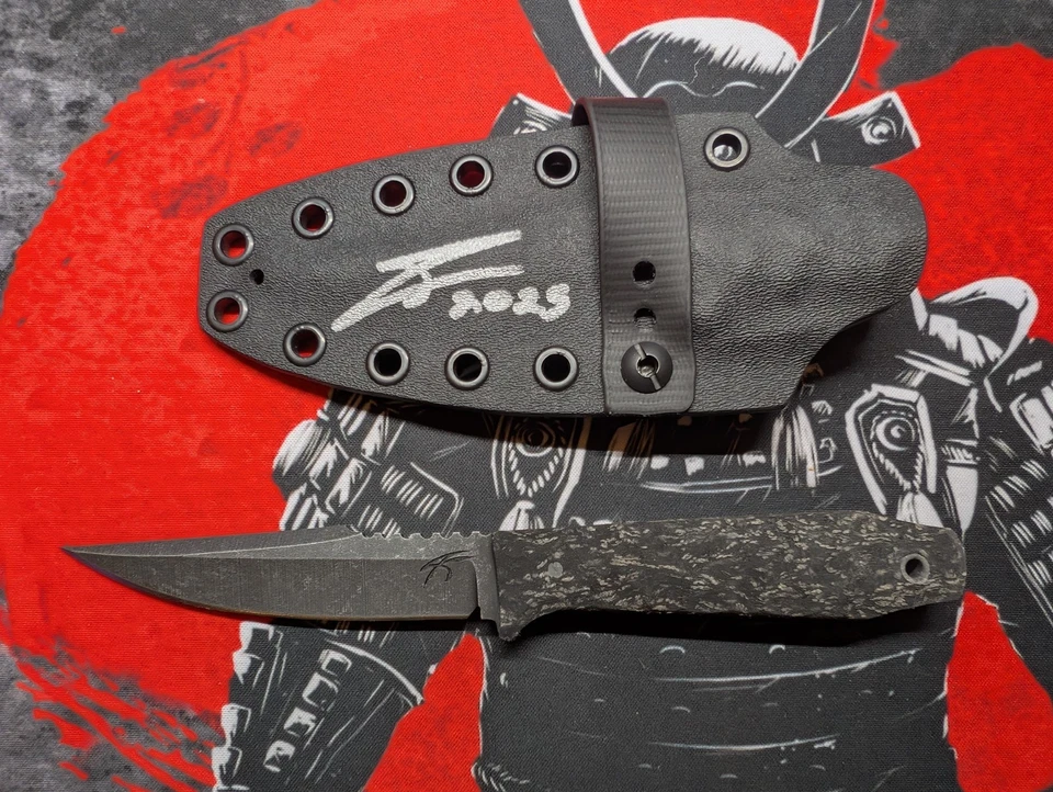 Jason Knight Mini Coffin Bowie Rubberized Handle / Sheath Signed By Jason Knight - Image 2 of 4
