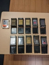 Vintage Zippo Lighter Set of 11 Silver Gold Cases Used