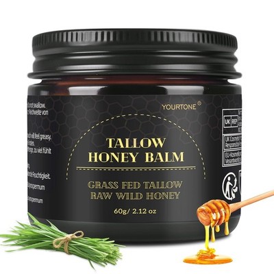 Beef Tallow for Skin, Tallow and Honey Balm for Face, Organic Grass-fed Beef....