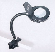 Miniatronics Mini Magnifier Lamp Compact, Heavy-Duty, 2in Clamp, 12in 100-518-01