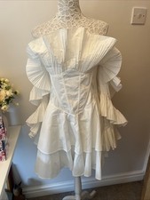 ASOS Luxe Dress Size 14 Ruffles White Layers Off The Shoulder 