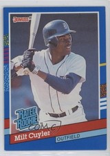 1991 Donruss Rated Rookie Milt Cuyler (Yellow Pattern on Card Left) #40 1go2. rookie card picture