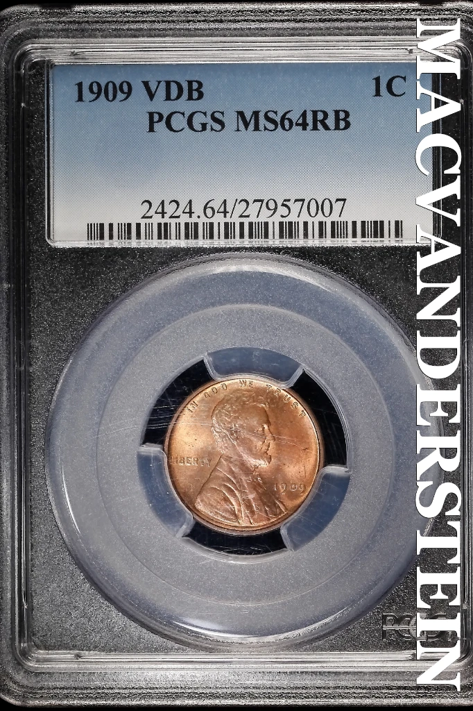 MS 64 Graded 1909 Year Lincoln Wheat US Small Cents (1909-1958