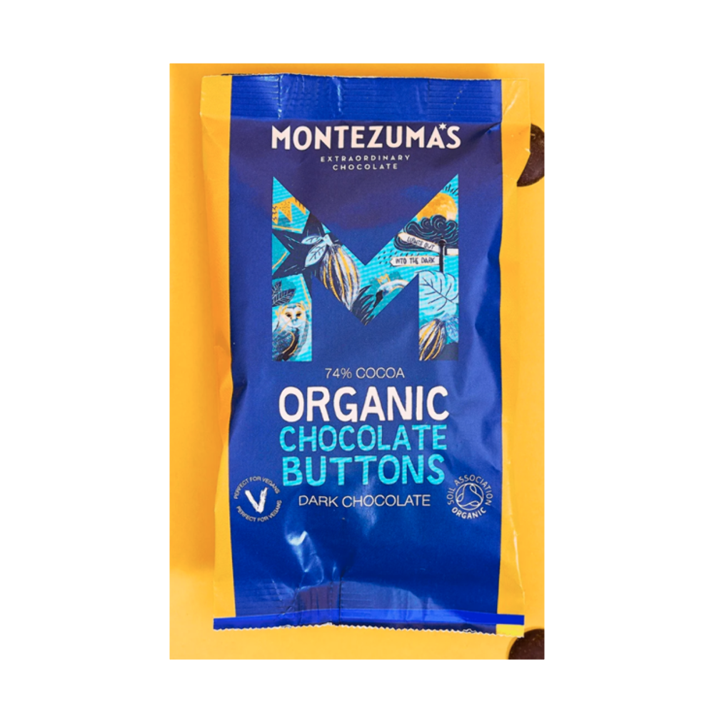 Montezuma Organic Dark Chocolate Buttons 74% Cocoa 120g Vegan