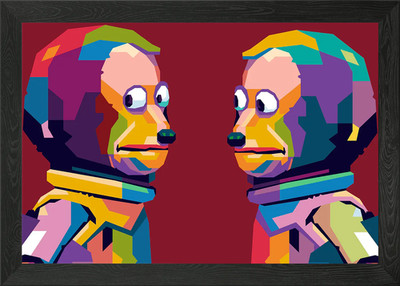 Monkey Double Meme gerahmtes Wandbild Poster Leinwanddruck Bild