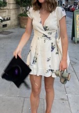 REFORMATION Radley Macadamia Floral Print Wrap Dress Sz M