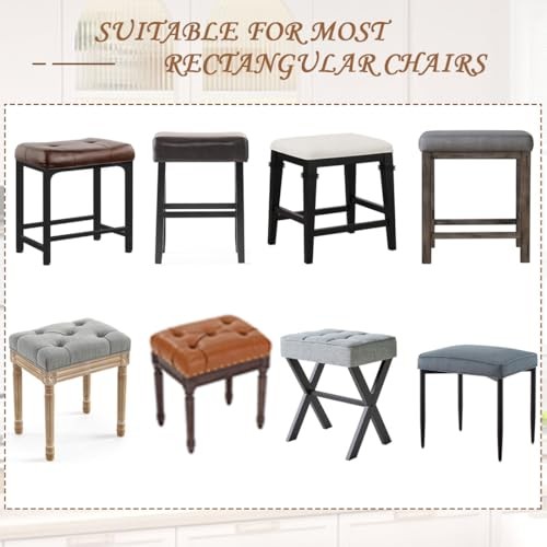 Bar Stool Cover Rectangle Waterproof PU Counter Height Barstool 4 Pack Coffee - Picture 6 of 6
