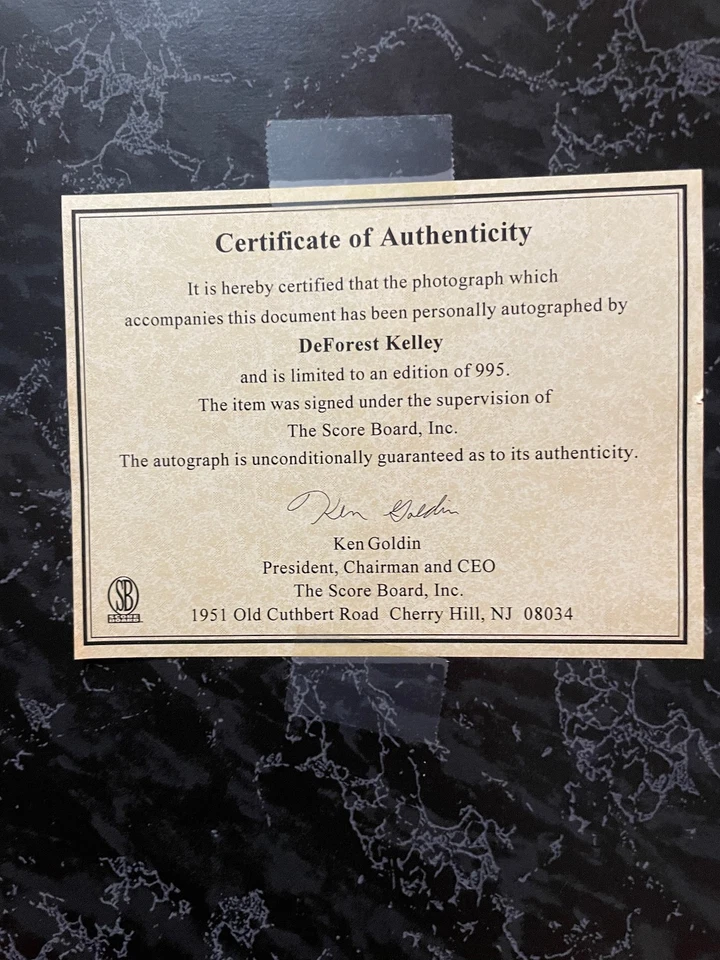 Retrato firmado Deforest Kelley Hank McCoy USS Enterprise 87/995 Foto 2 de 2