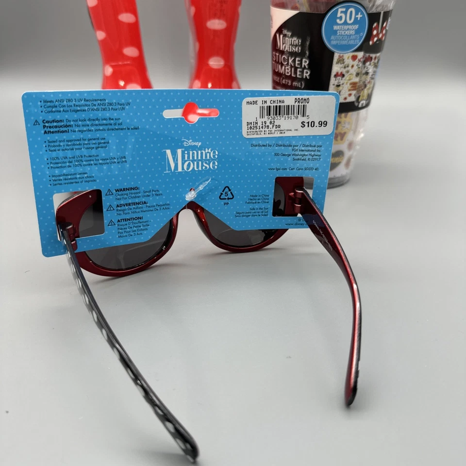 ¡Lote 3 Botas de Lluvia Rojas Disney Minnie Mouse! ¡Y vaso y gafas de sol! Foto 4 de 4