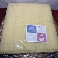 NEW Vintage LITTLE MAJESTY Beacon Sanitized Baby Blanket Canary Yellow 36x50"