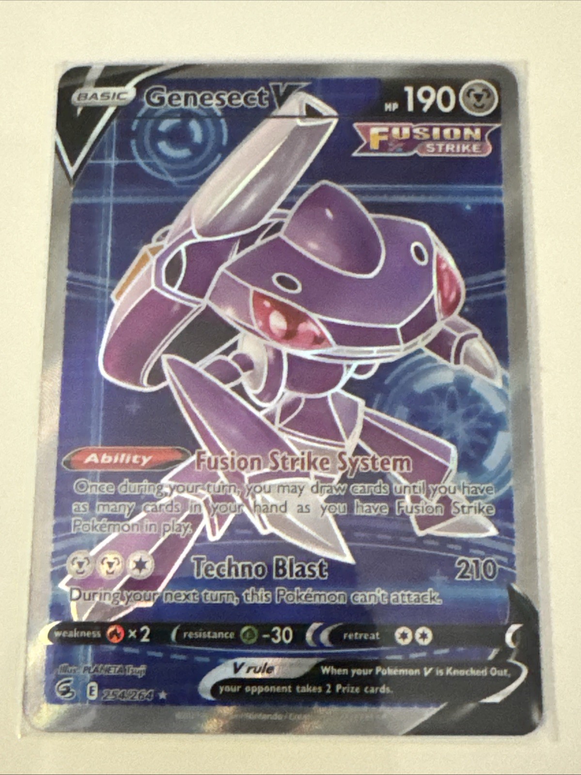 Genesect V - 254/264 - Pokemon Fusion Strike Sword Shield Full Art Rare Card NM