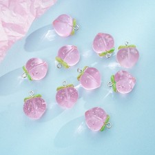 80Pcs Resin Fruit peach 3D Charm earrings necklace Pendant DIY Jewelry Making