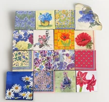 Decoupage Napkins Paper LOT (16) Paper Napkin Assorted Flowers Floral Vintage